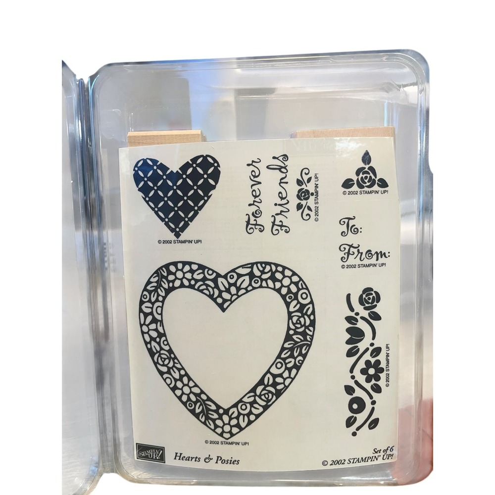 Stampin' Up! "Hearts & Posies" Wood Mounted Rubber Stamp Set Love